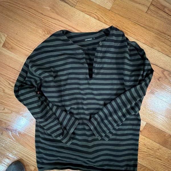 Marimekko Striped Long Sleeve Top Size XS Black Green