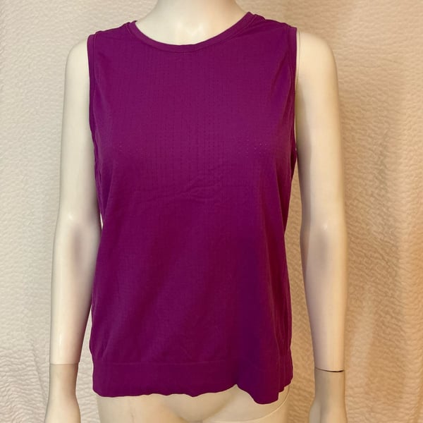 Athleta Tank Top Size L Purple Mesh Athletic Workout Sleeveless