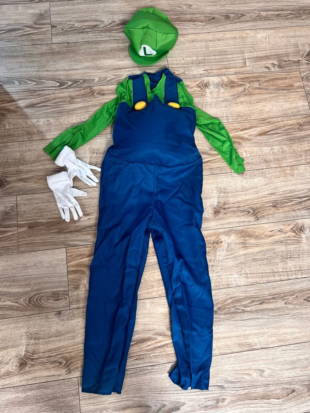 Disguise Super Mario Luigi Deluxe Costume Size L/G (10-12) Mustache Missing 2