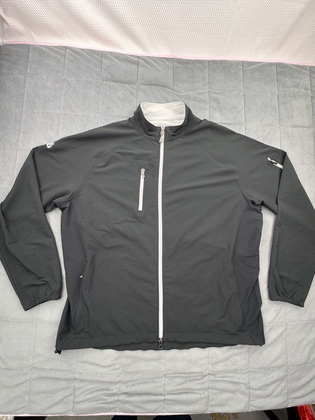 Peter Millar Full Zip Jacket XL Bonita Bay Club Black Golf Windbreaker 3