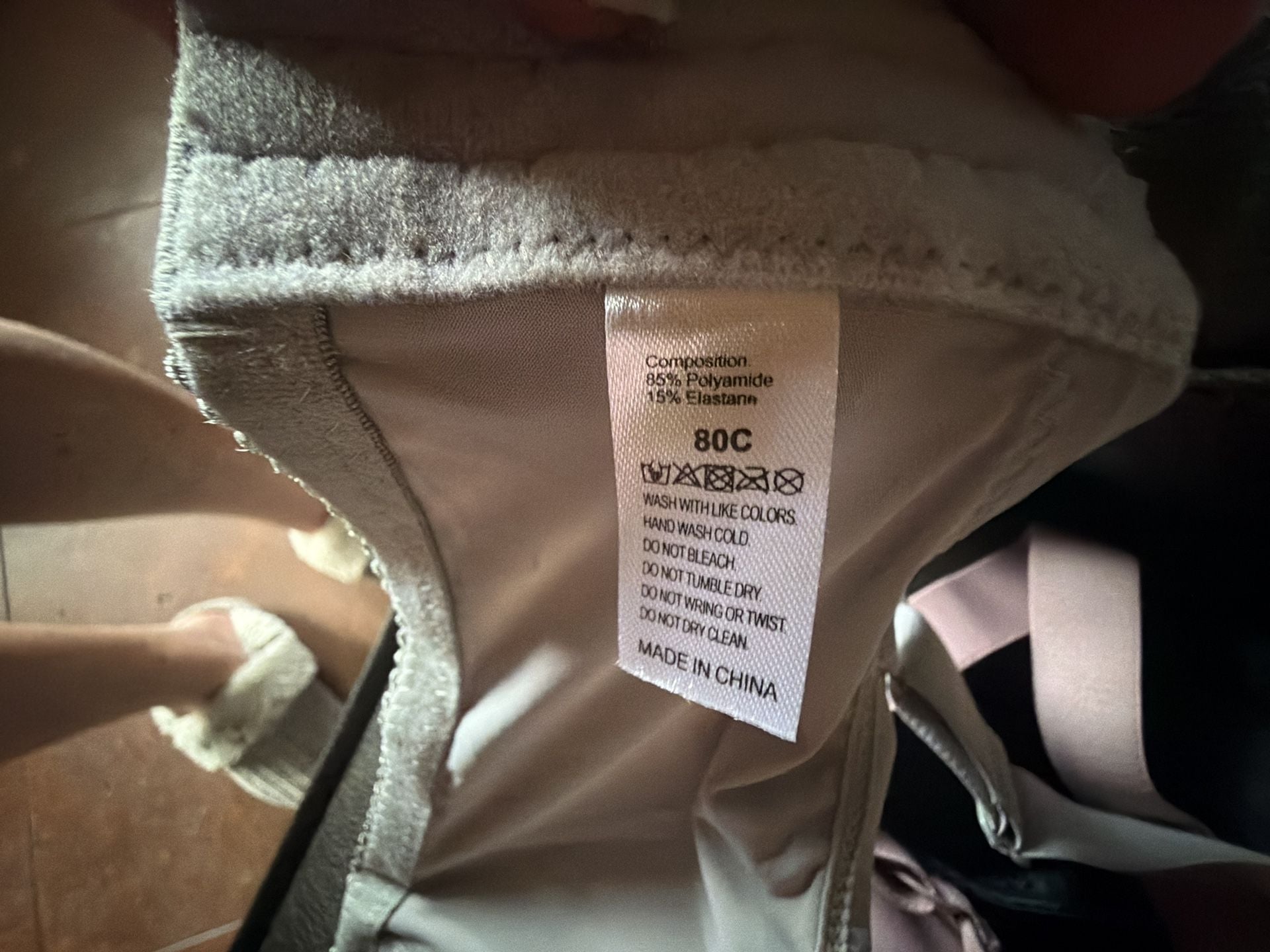 Unbranded Light Gray Lace Push-Up Bra Size 80C/36C 3
