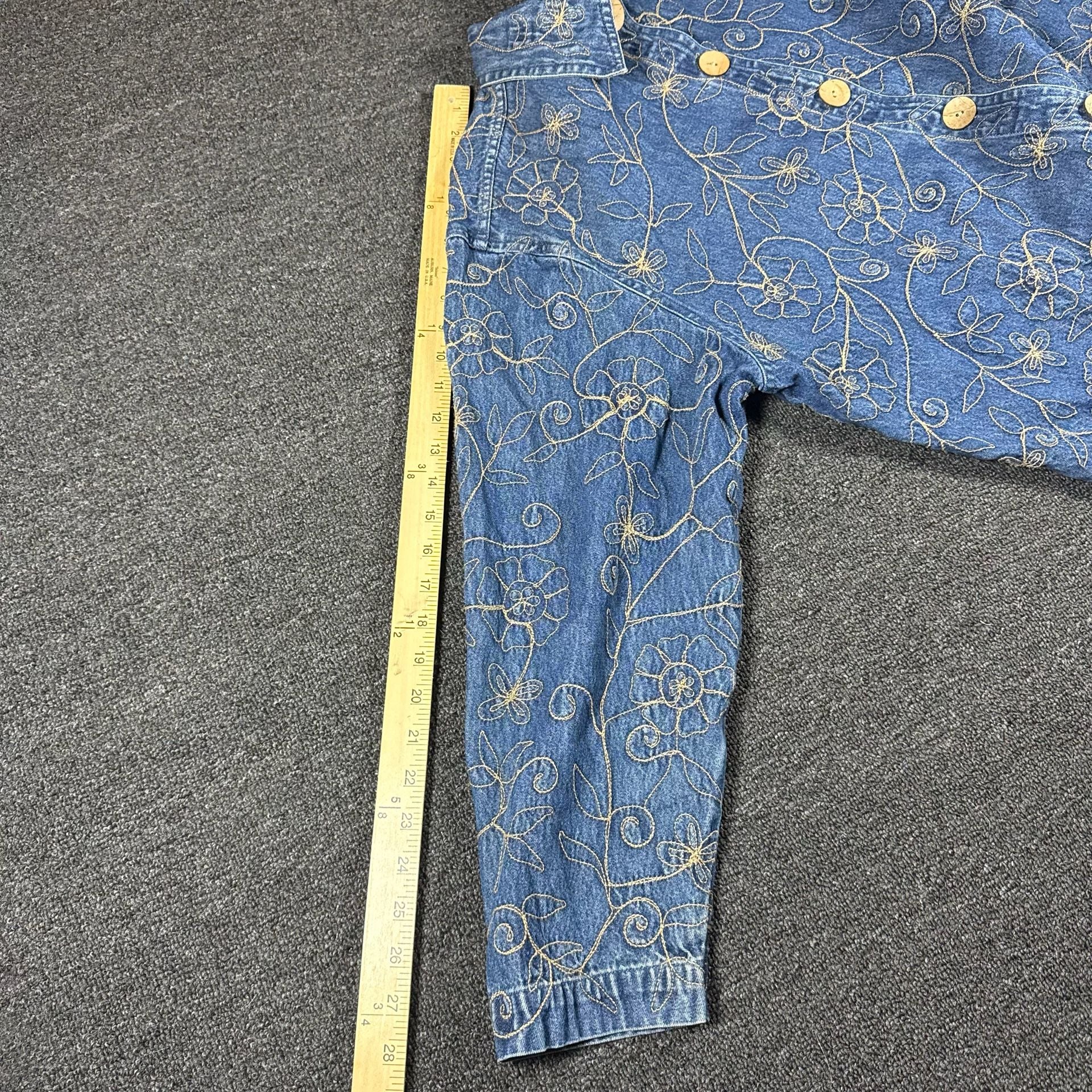 New Direction Floral Embroidered Denim Jacket 8