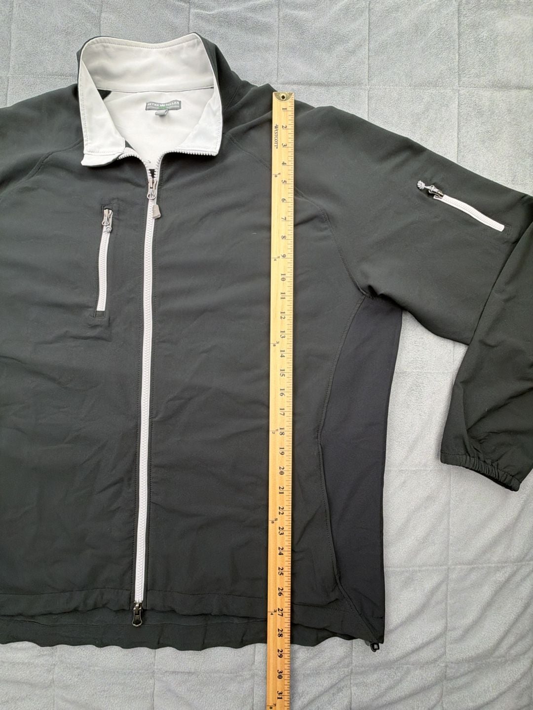 Peter Millar Full Zip Jacket XL Bonita Bay Club Black Golf Windbreaker 8