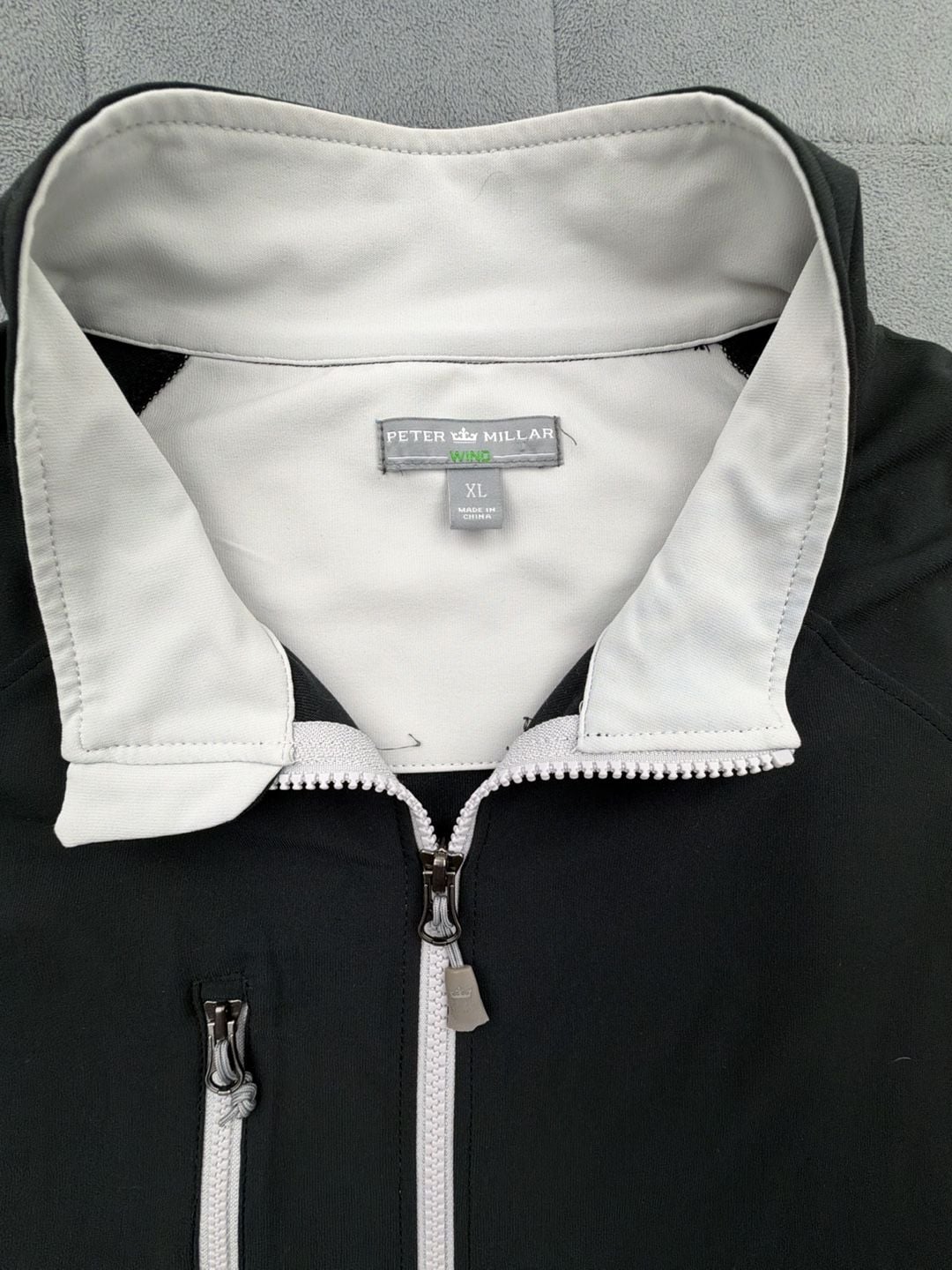 Peter Millar Full Zip Jacket XL Bonita Bay Club Black Golf Windbreaker 6