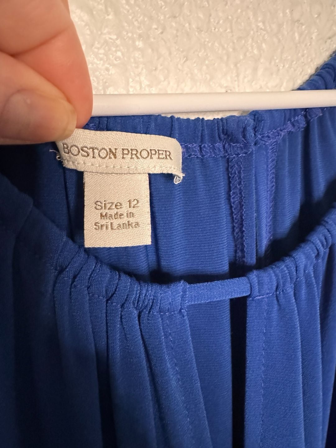 Boston Proper Halter Maxi Dress Size 12 CobaltBlue White Colorblock 4