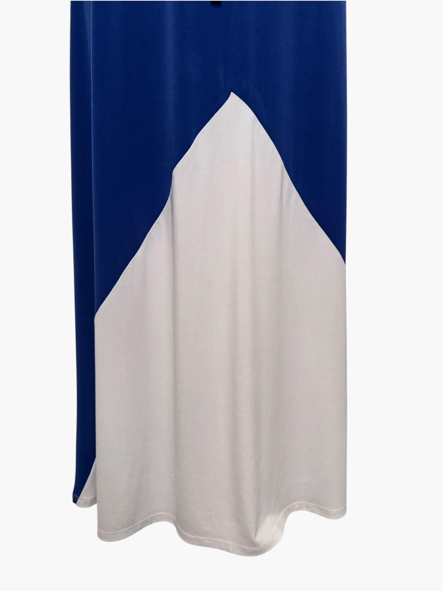 Boston Proper Halter Maxi Dress Size 12 CobaltBlue White Colorblock 6