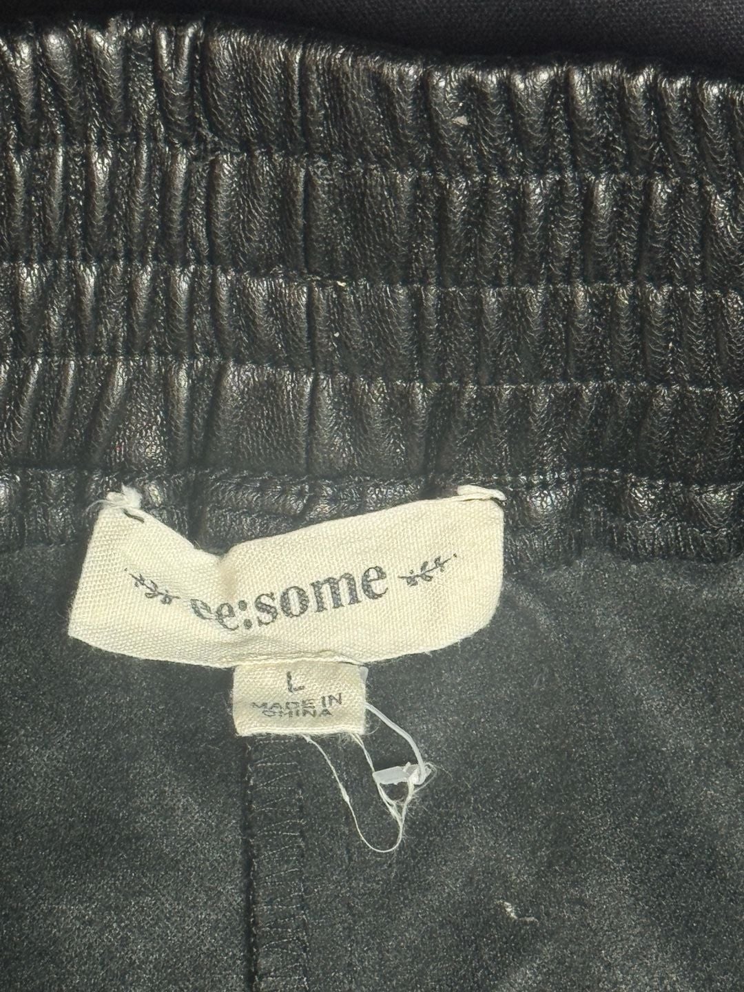 ee:some Black Faux Leather Pull-On Shorts Size L 3
