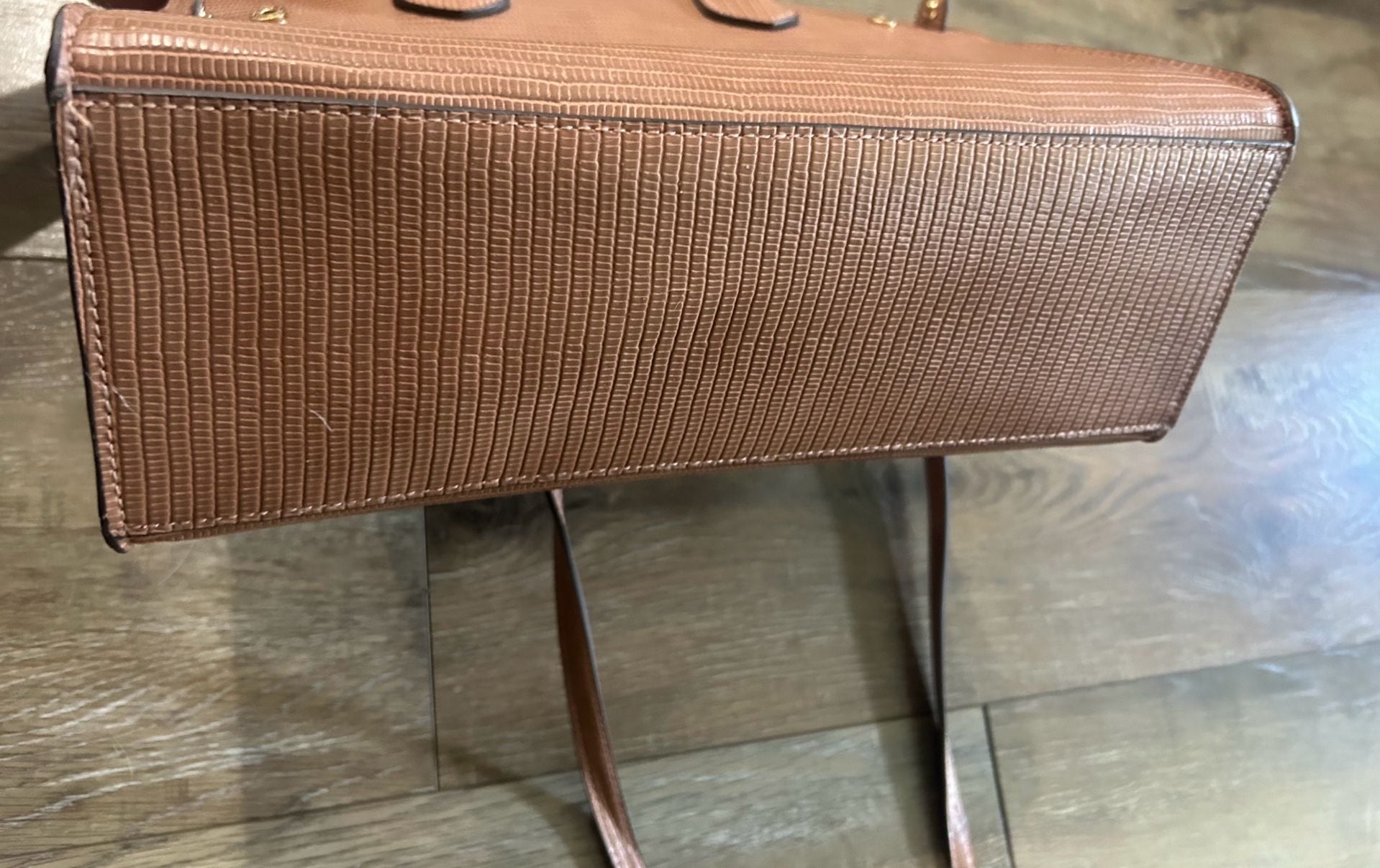 A New Day Brown Lizard Print Top Handle Satchel Bag with Detachable Strap 6