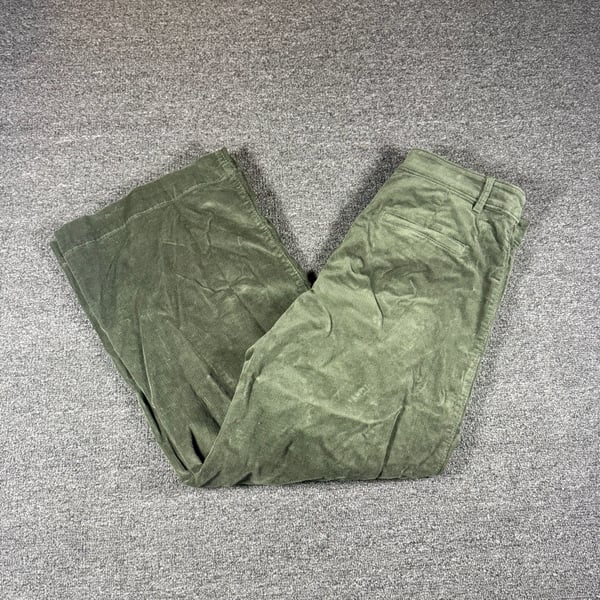 Loft The Palmer Wide Leg Size 12 Green Corduroy Pants