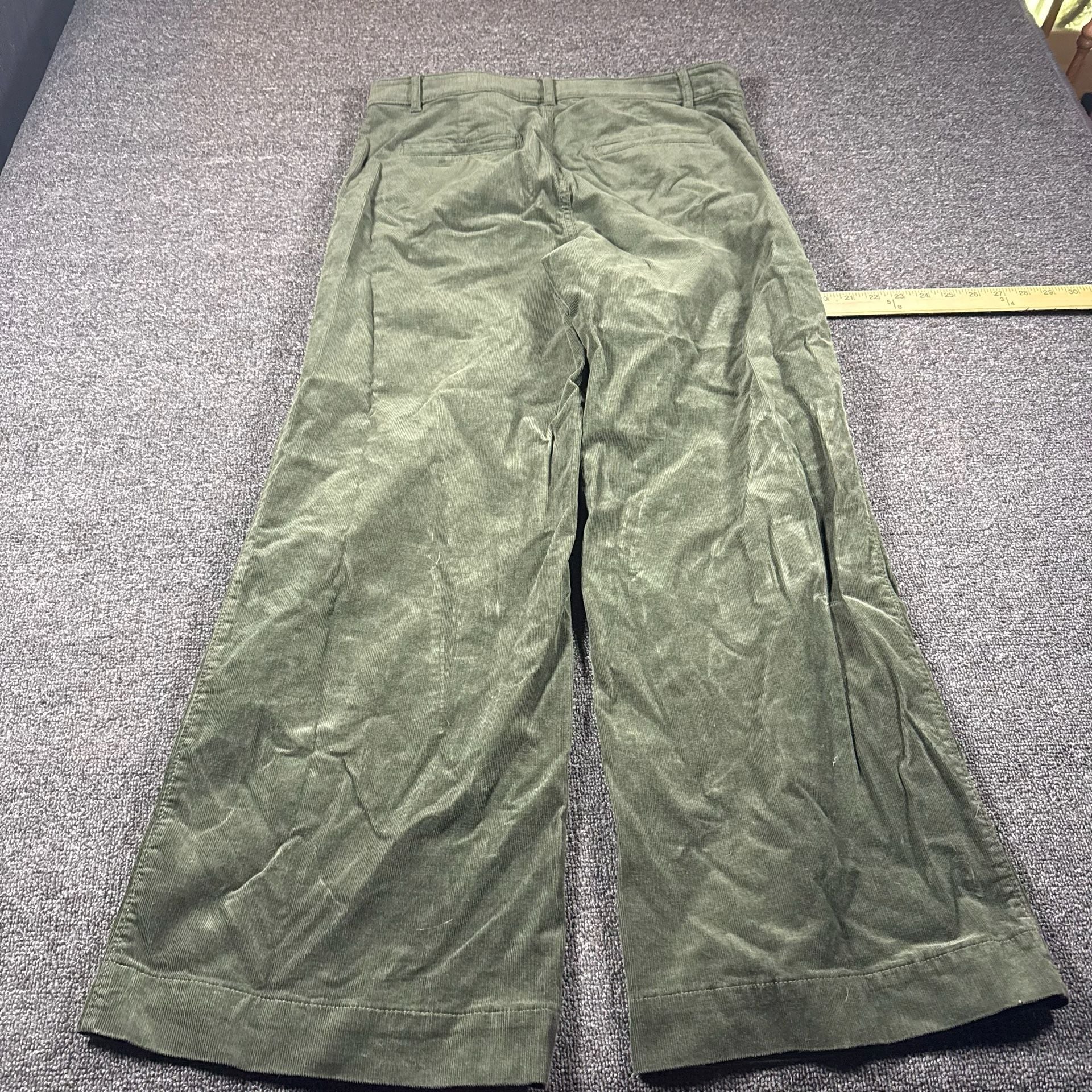 Loft The Palmer Wide Leg Size 12 Green Corduroy Pants 8