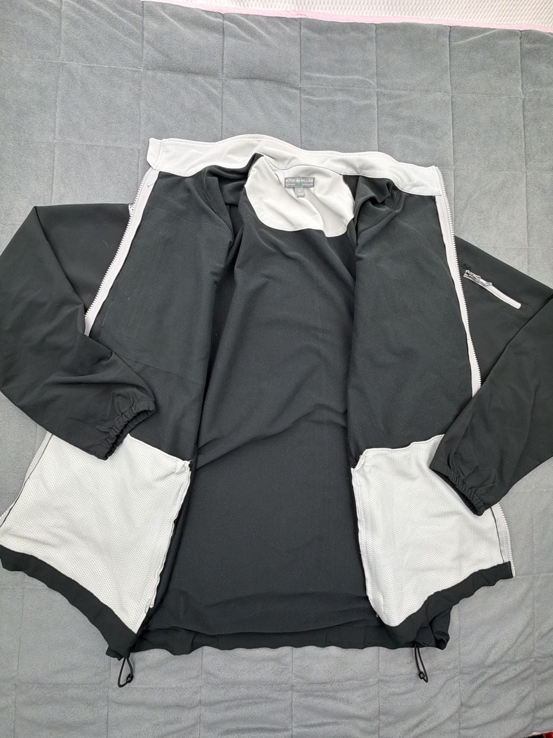 Peter Millar Full Zip Jacket XL Bonita Bay Club Black Golf Windbreaker 4