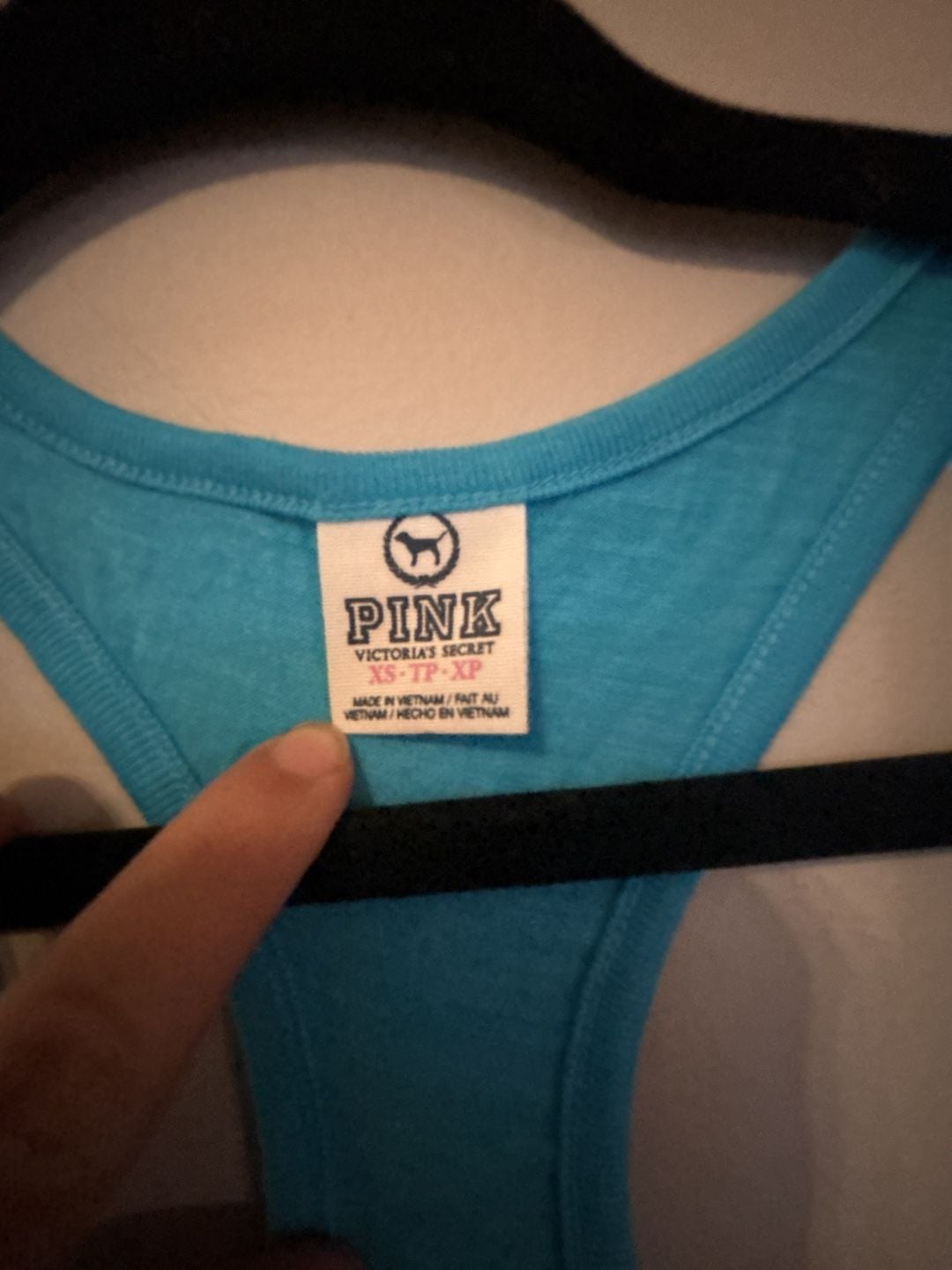 PINK Victoria's Secret Love Pink 86 Sequin Tank Top Size XS Blue Racerback 3