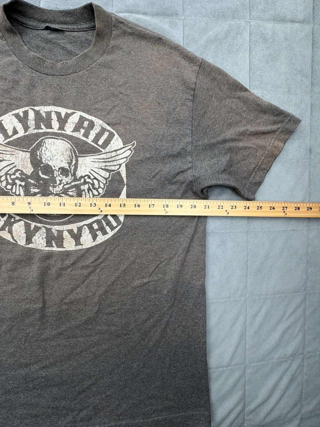 Winterland Lynyrd Skynyrd Skull Wings Biker Rock Band T-Shirt Gray faded Size M 3