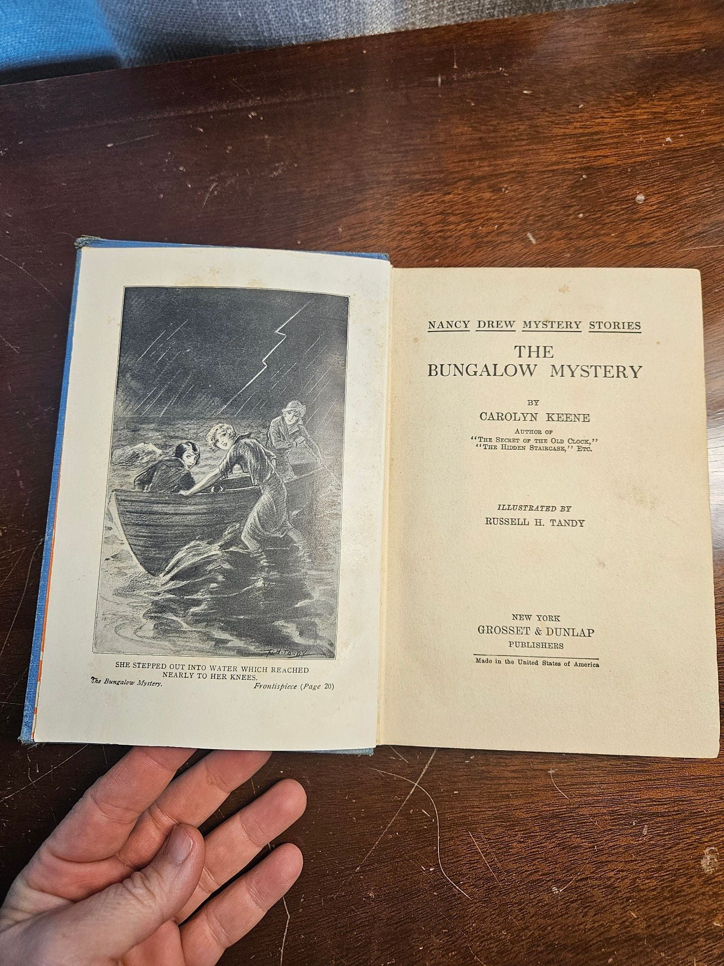 Nancy Drew The Bungalow Mystery 1930 Copyright Early Printing Blue Orange HC 3