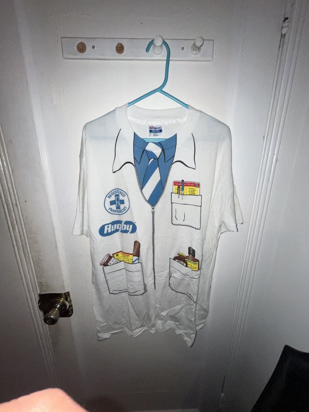 Hanes Registered Pharmacist Lab Coat Graphic T-Shirt Size XL 46-48 White 2