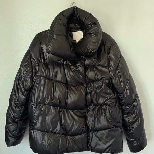 Rachel Parcell Puffer Jacket Size S Black