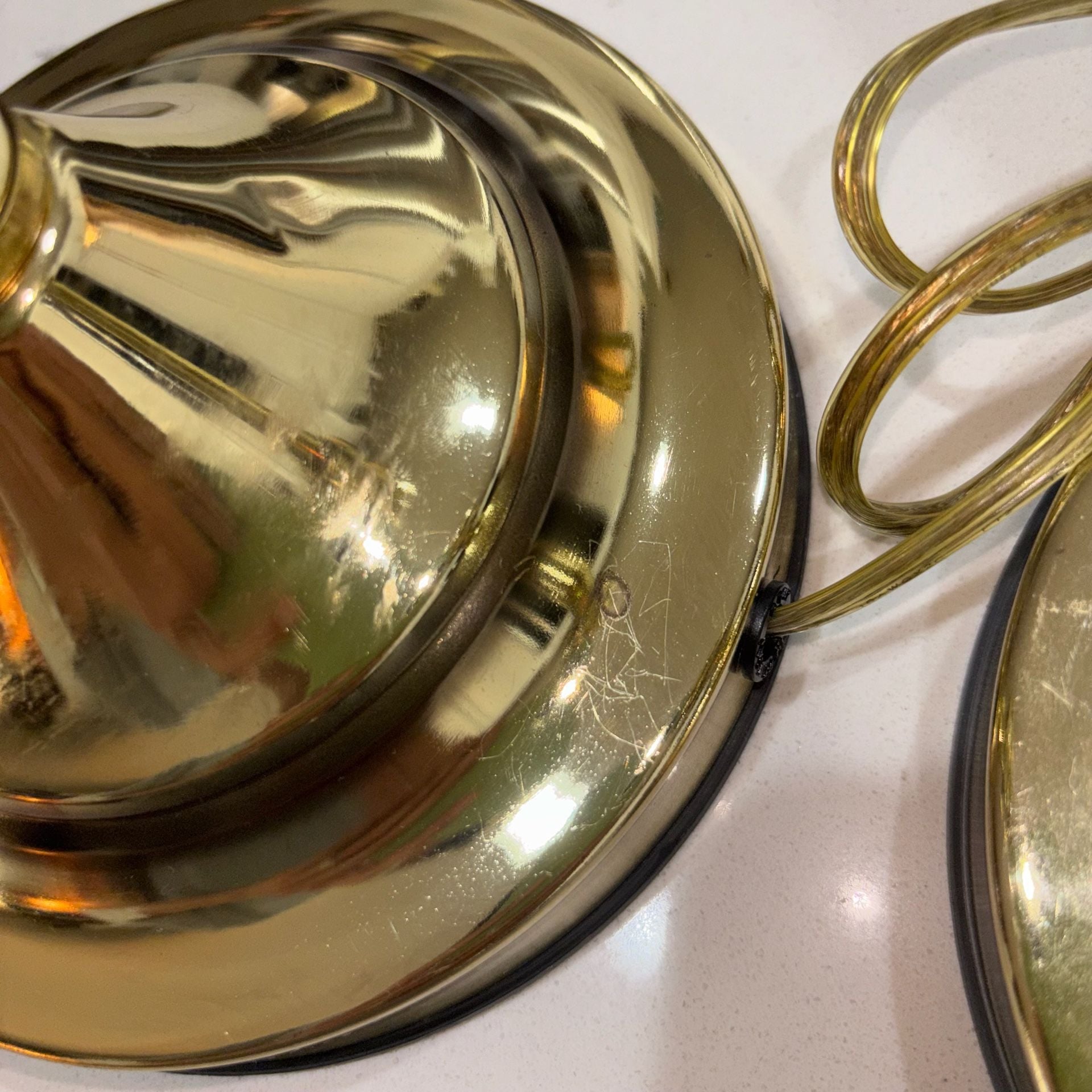Vintage 80s Brass Tone Candlestick Touch Lamps - Working 3-Way Pair 8