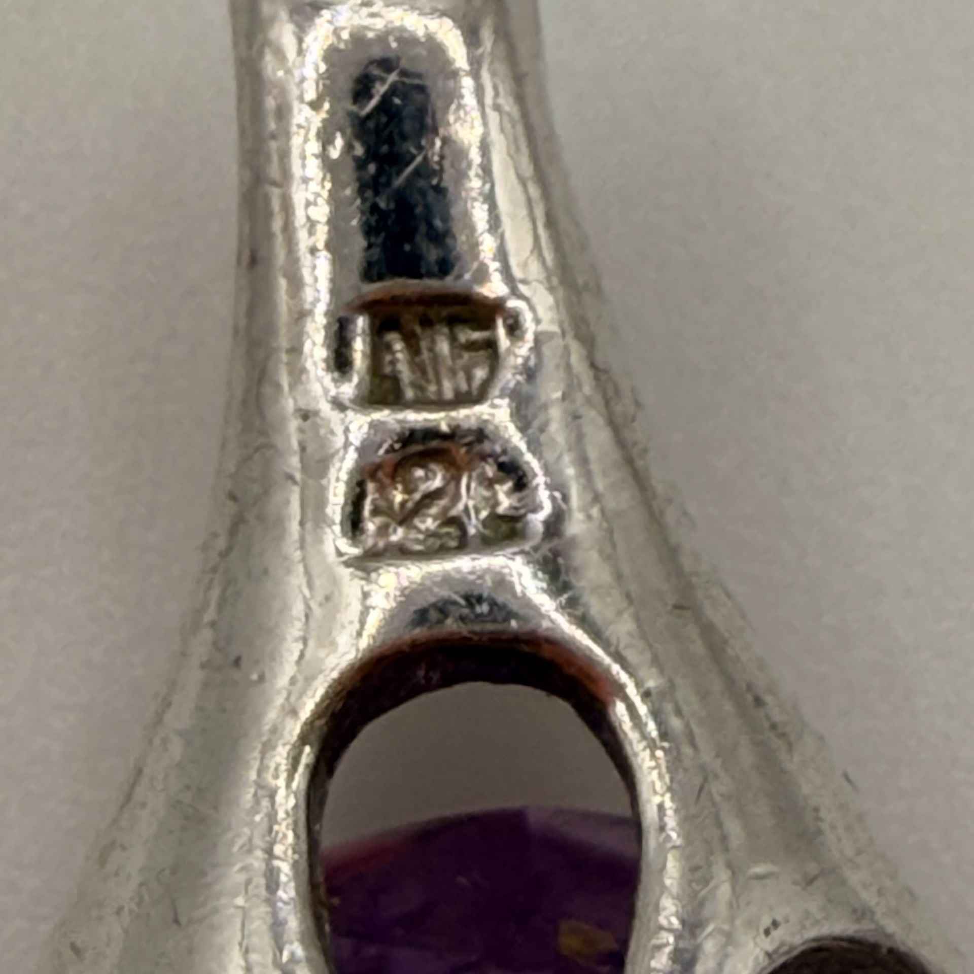 Sterling Silver Purple Oval Filigree Pendant 4
