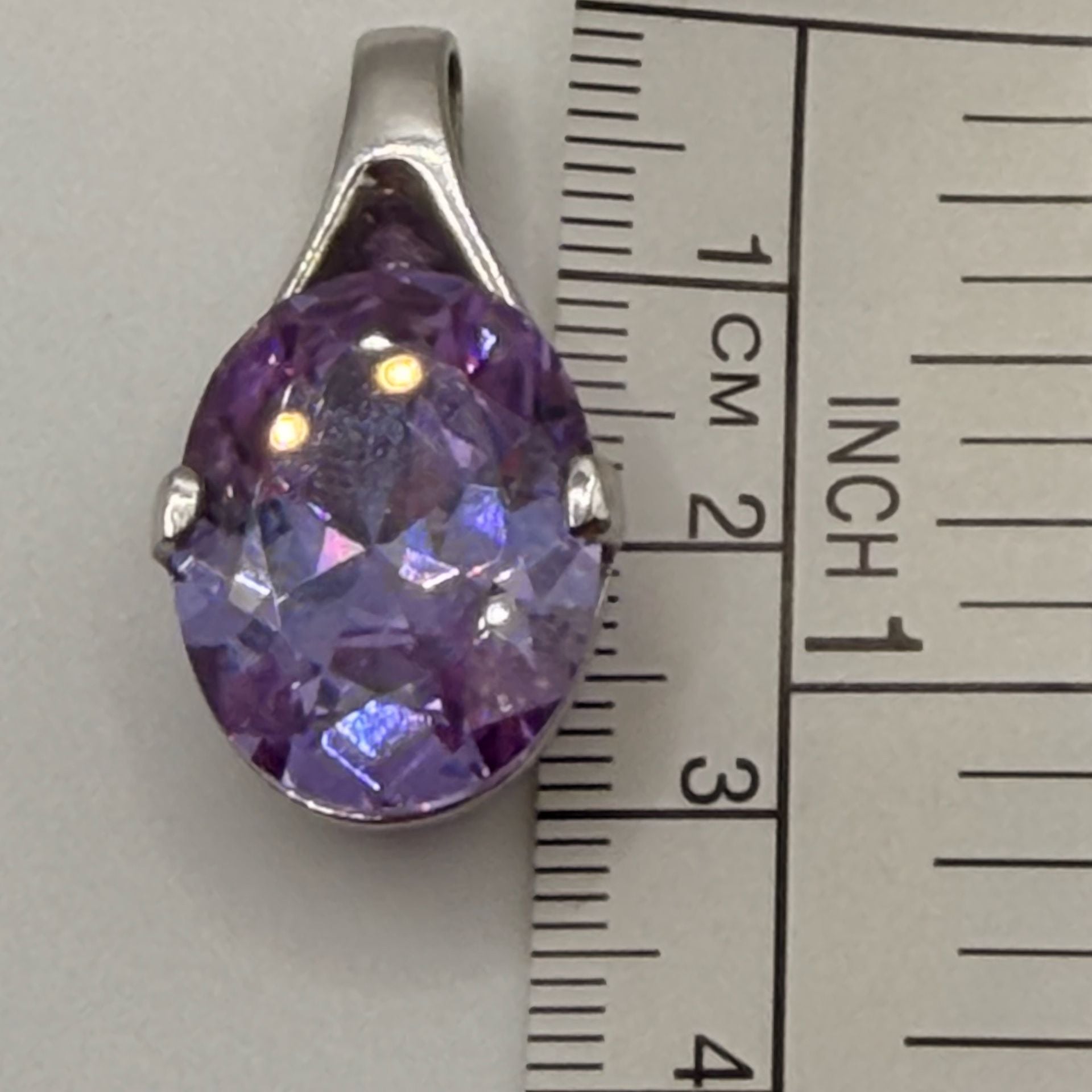 Sterling Silver Purple Oval Filigree Pendant 5