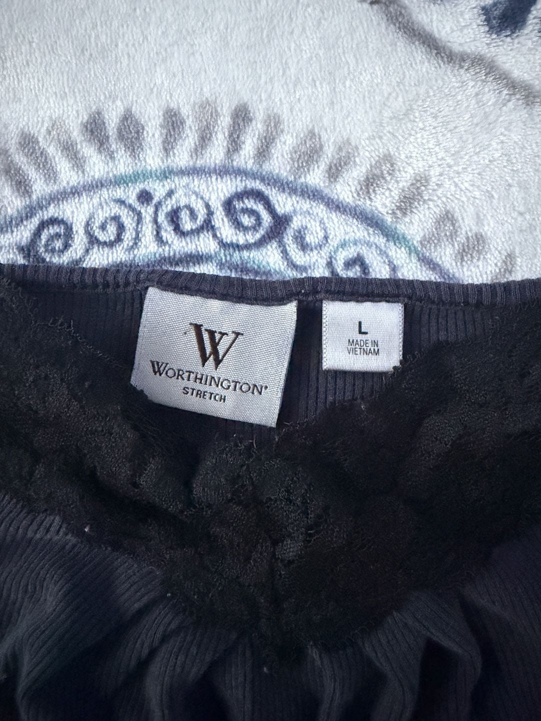 Worthington Stretch Black Lace Trim Camisole Size L 3