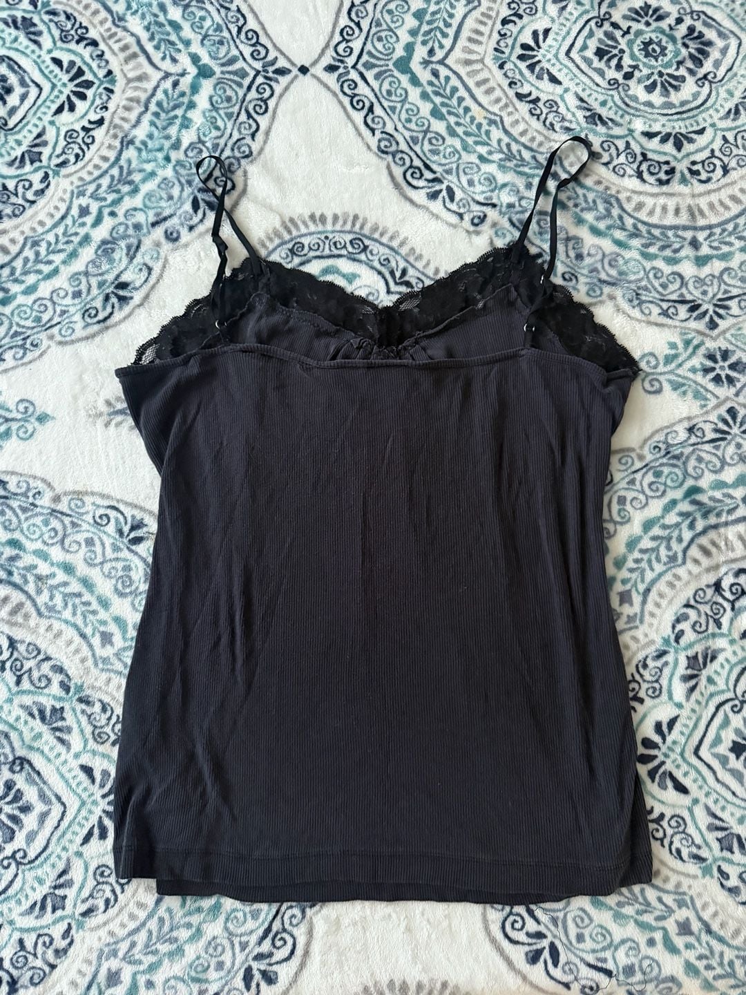 Worthington Stretch Black Lace Trim Camisole Size L 4