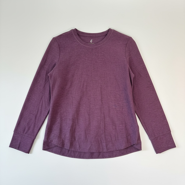 Skechers Los Angeles Long Sleeve Tunic Top Size S Purple Heathered Active Shirt