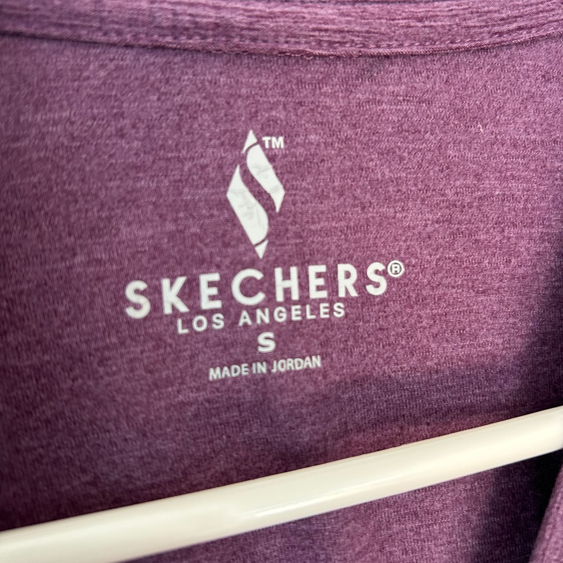 Skechers Los Angeles Long Sleeve Tunic Top Size S Purple Heathered Active Shirt 3