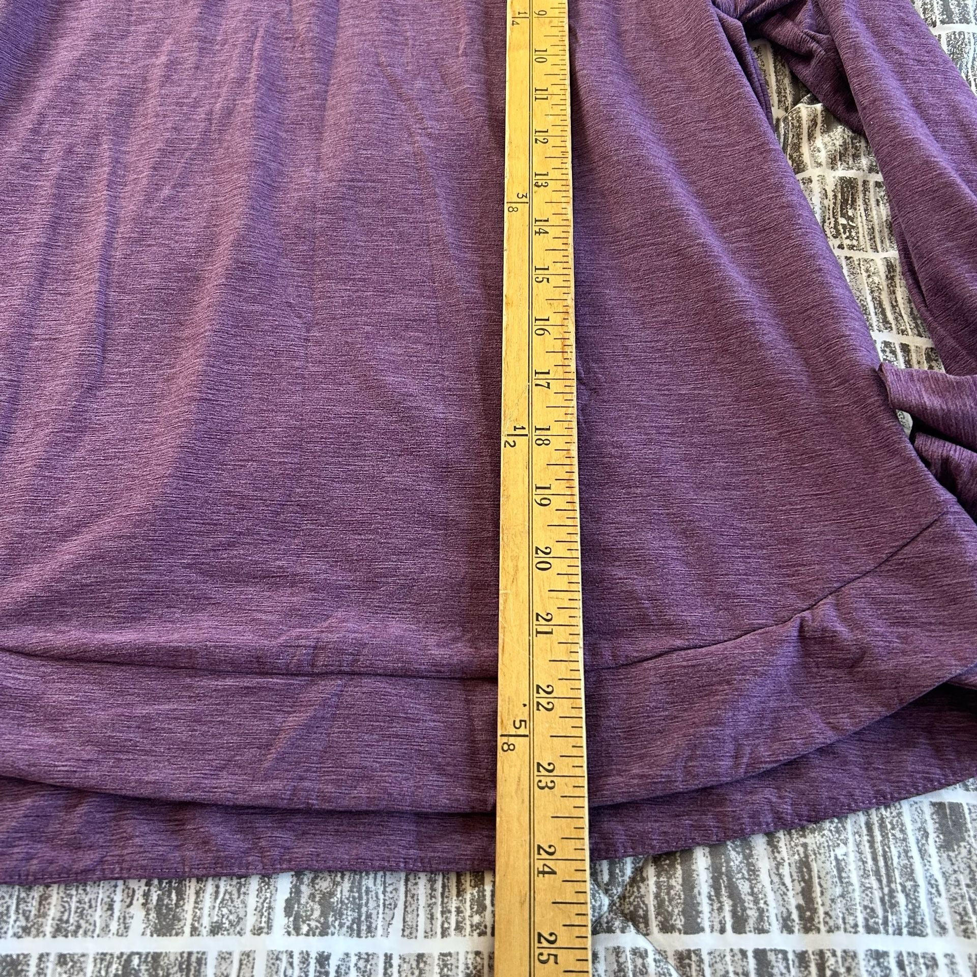 Skechers Los Angeles Long Sleeve Tunic Top Size S Purple Heathered Active Shirt 5