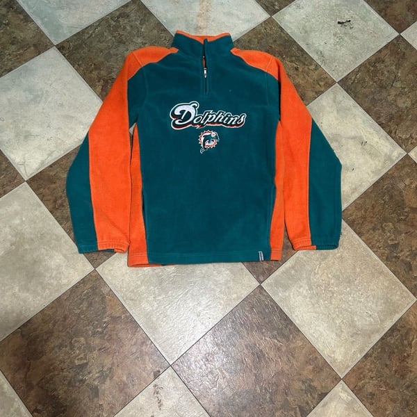 Reebok Miami Dolphins NFL Fleece Quarter Zip Size L (14/16)
