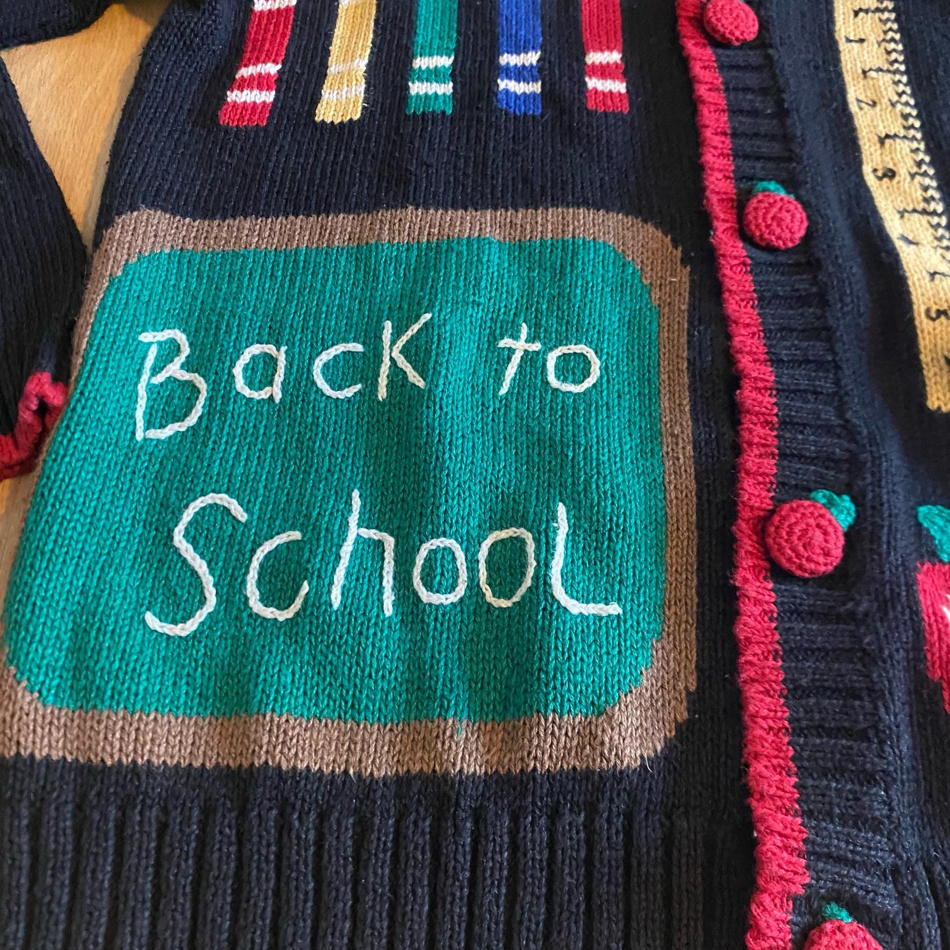 Gallagher Back To School Teacher Cardigan Sweater Size Large 3