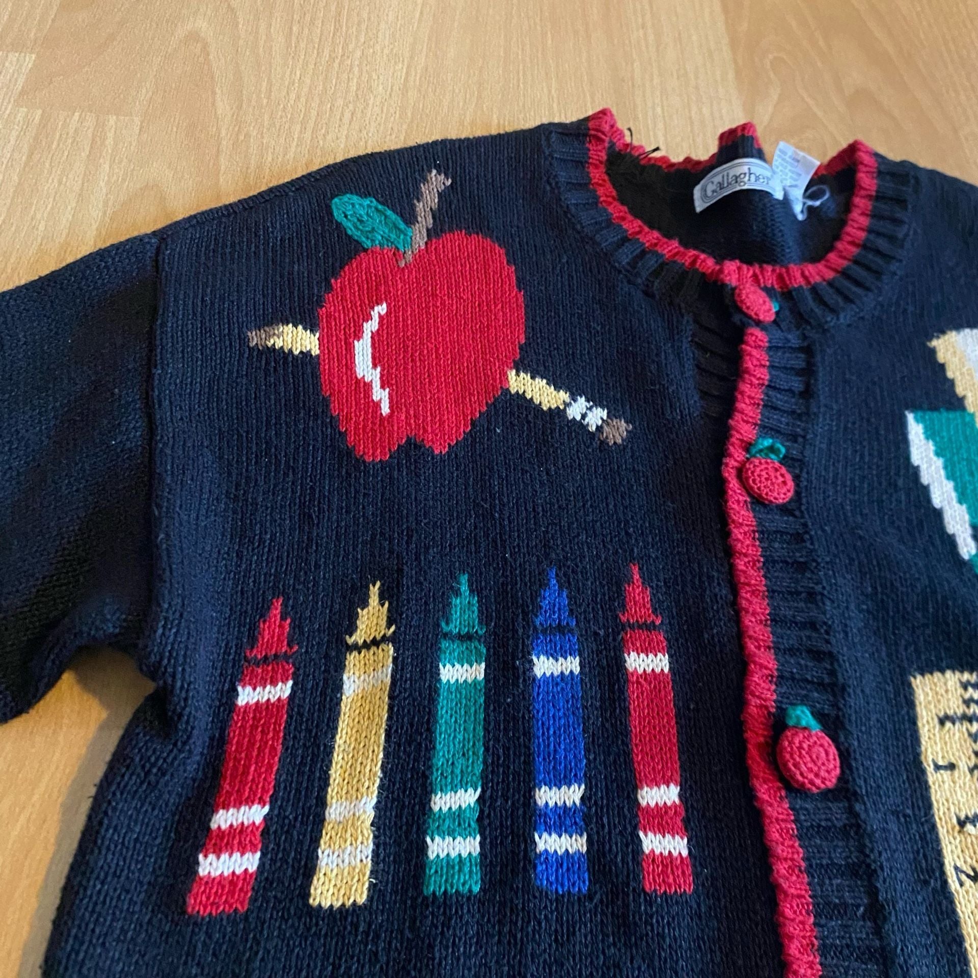 Gallagher Back To School Teacher Cardigan Sweater Size Large 8