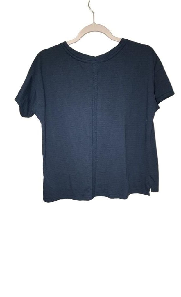 The North Face Short Sleeve Crew Neck Top Size M Blue Textured Knit 4