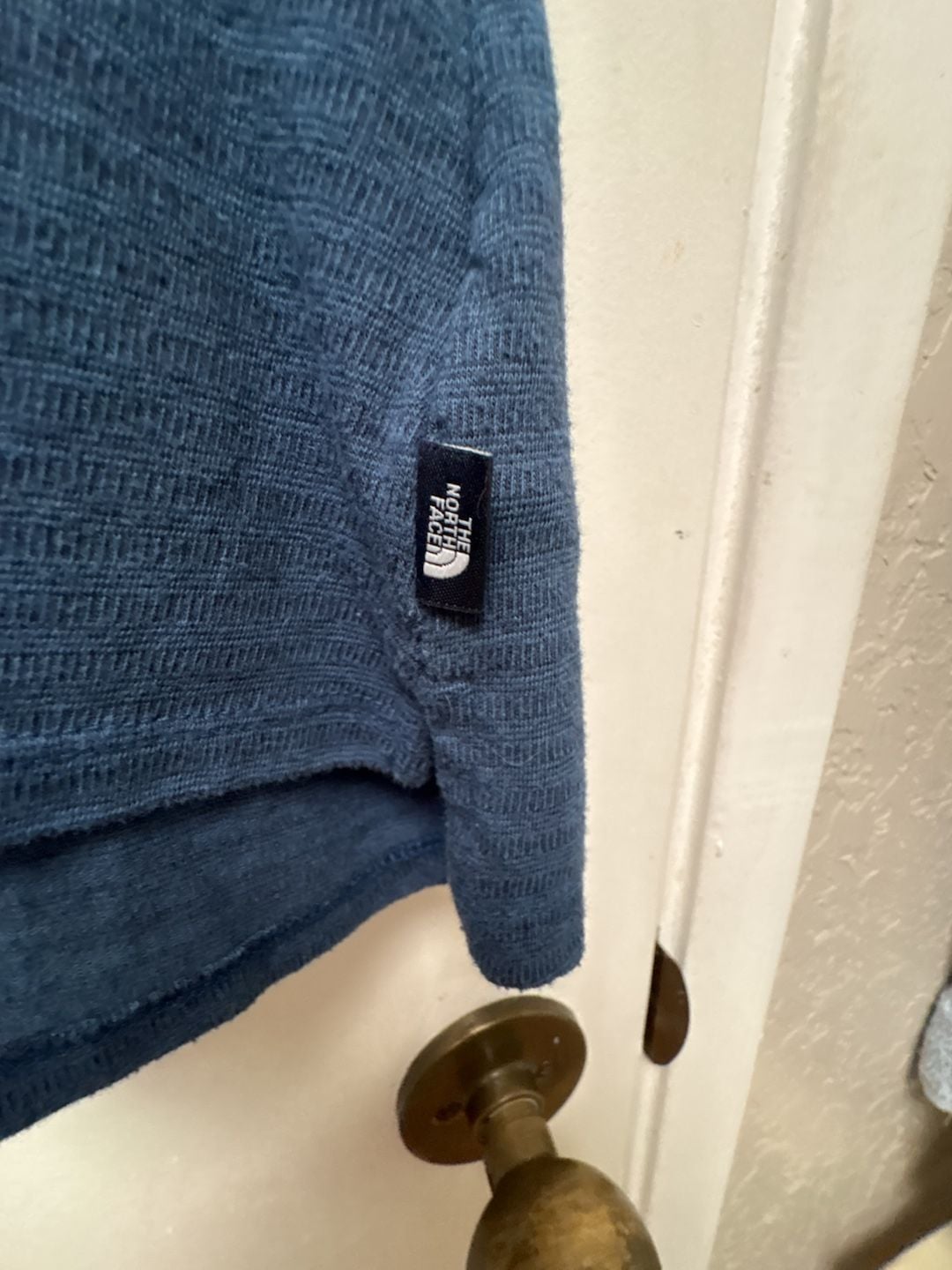 The North Face Short Sleeve Crew Neck Top Size M Blue Textured Knit 5