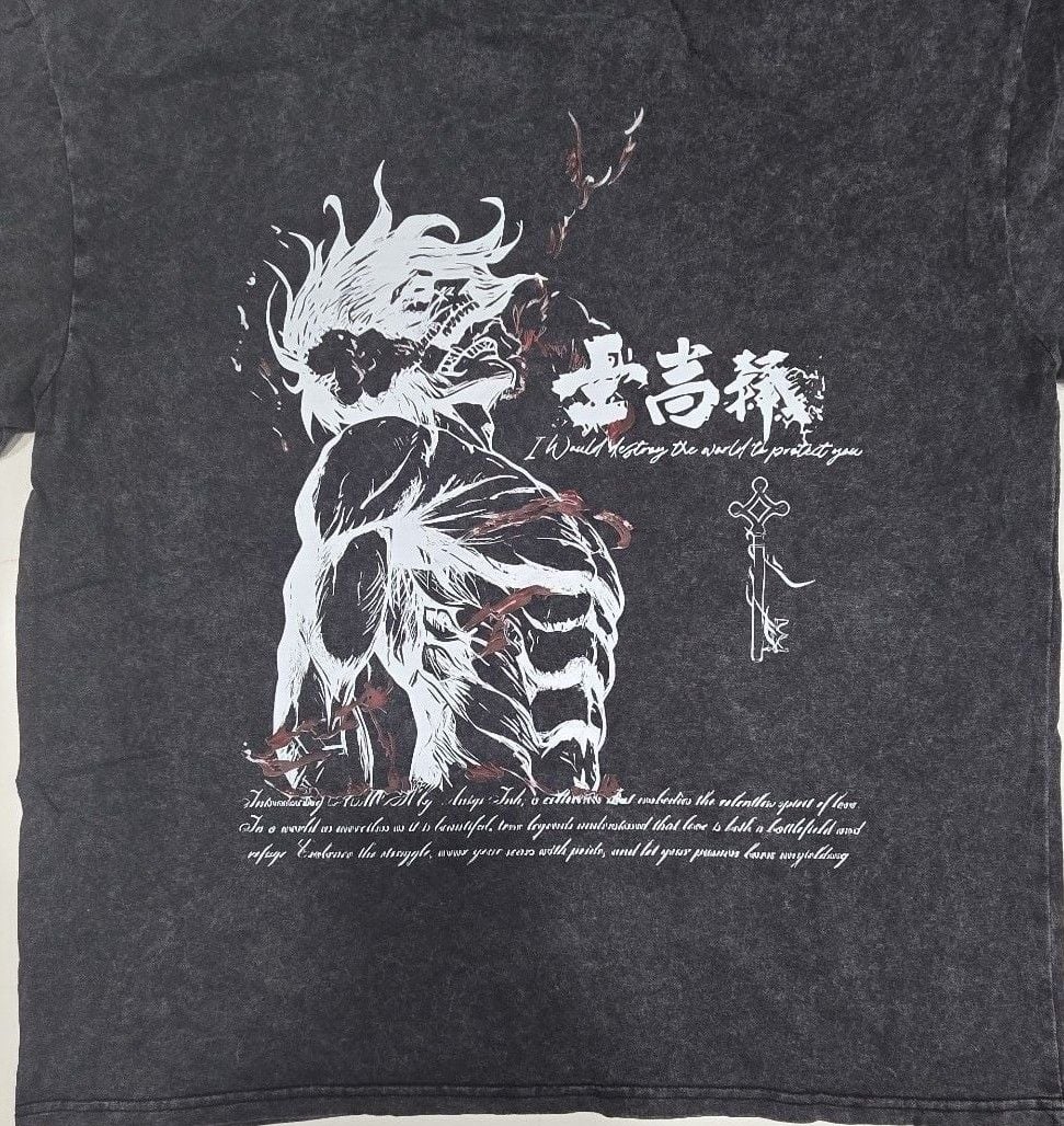 Unbranded Washed Graphic T-Shirt Size M Gray Key Design 6
