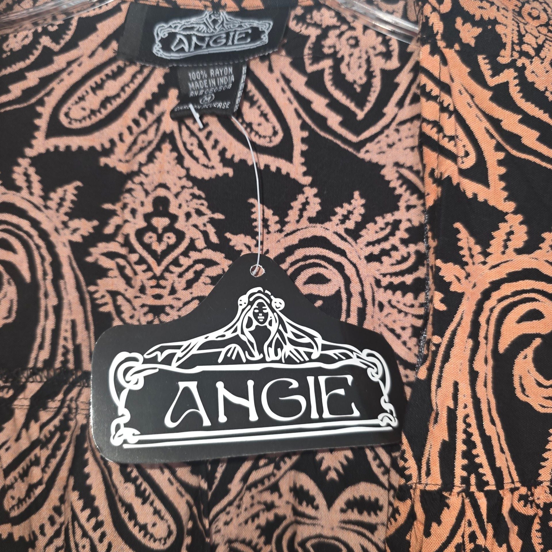 Angie Boho Paisley Floral 100% Rayon Duster Kimono Cardigan Size M 5
