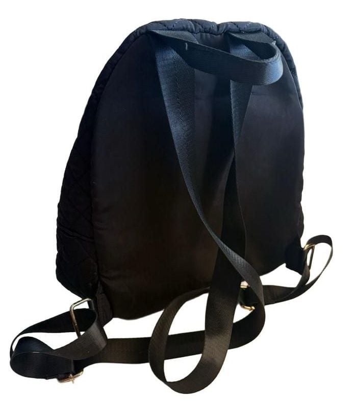 Alexis Bendel Black Quilted Nylon Backpack With Chain Accent 5