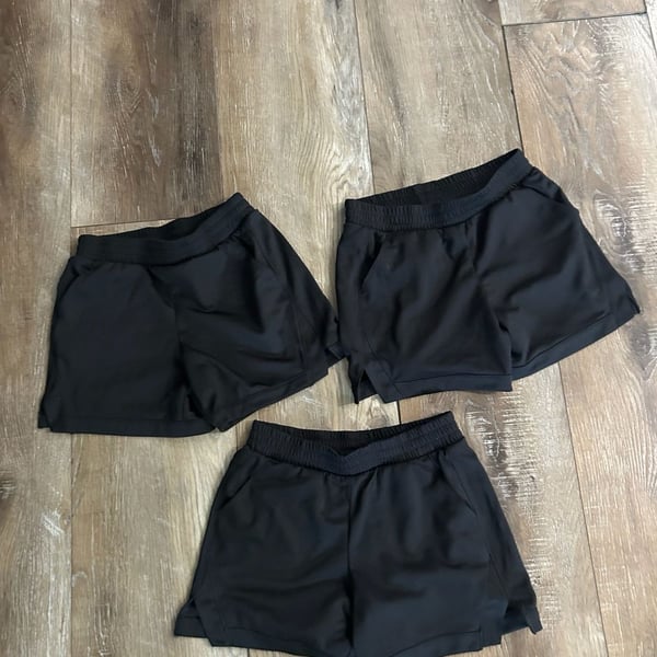 Athletic Works Women's Black Athletic Shorts Size M (7-8) 3-Pack
