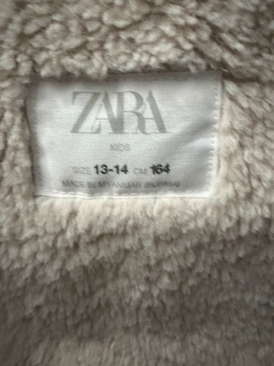 Zara Puffer Jacket kids 13-14 Metallic Silver Sherpa Hood 5