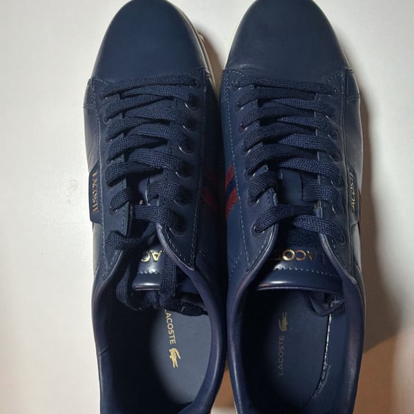 Lacoste Carnaby Evo 419 3 SMA Size 11 Blue Leather Sneakers