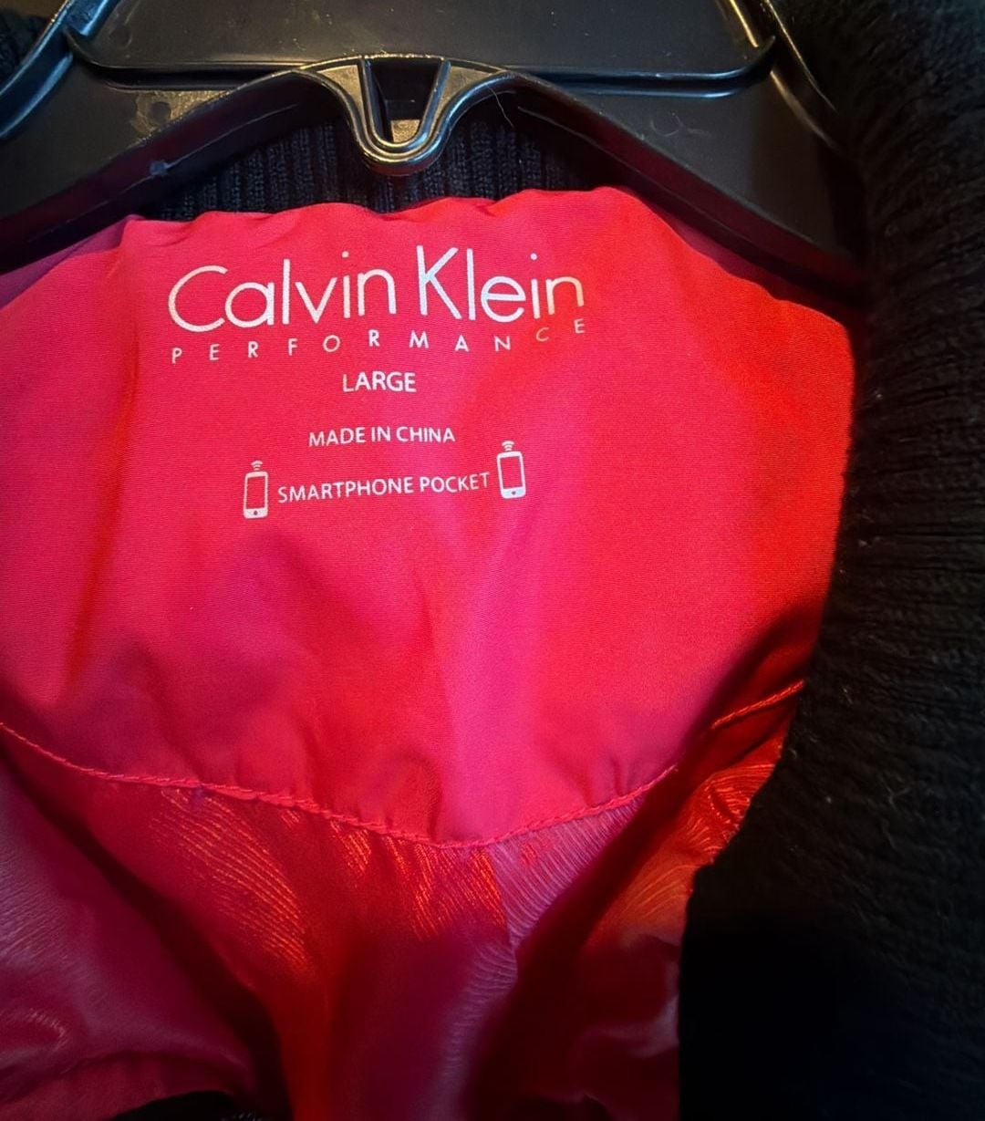 Calvin Klein Performance Red Black Quilted Puffer Vest Large 2