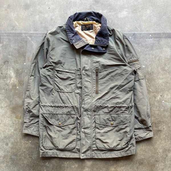 1980’s Eddie Bauer Field Jacket Size L Green Utility Cargo Multi Pocket