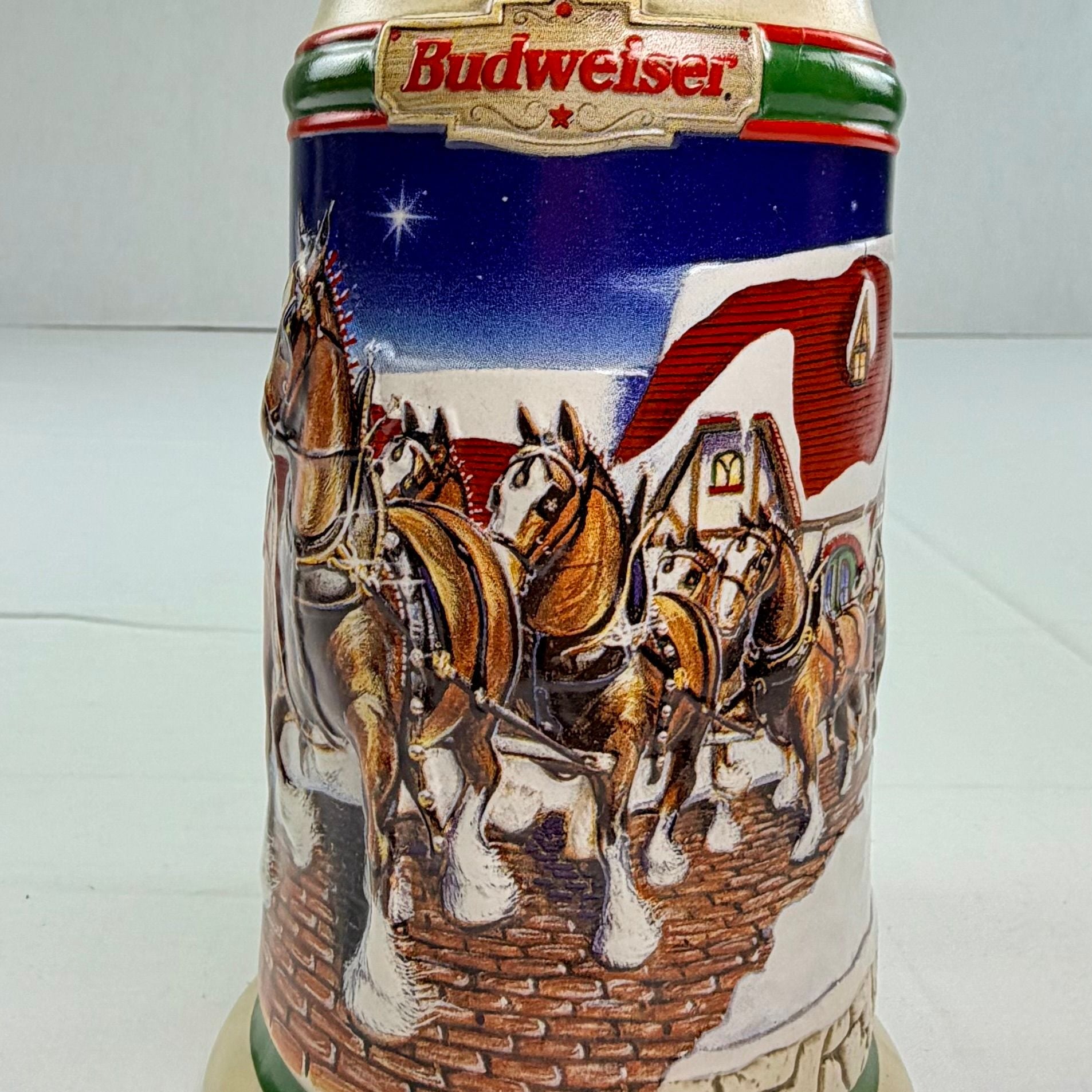 Budweiser 1998 Grant's Farm Holiday Beer Stein CS343 2