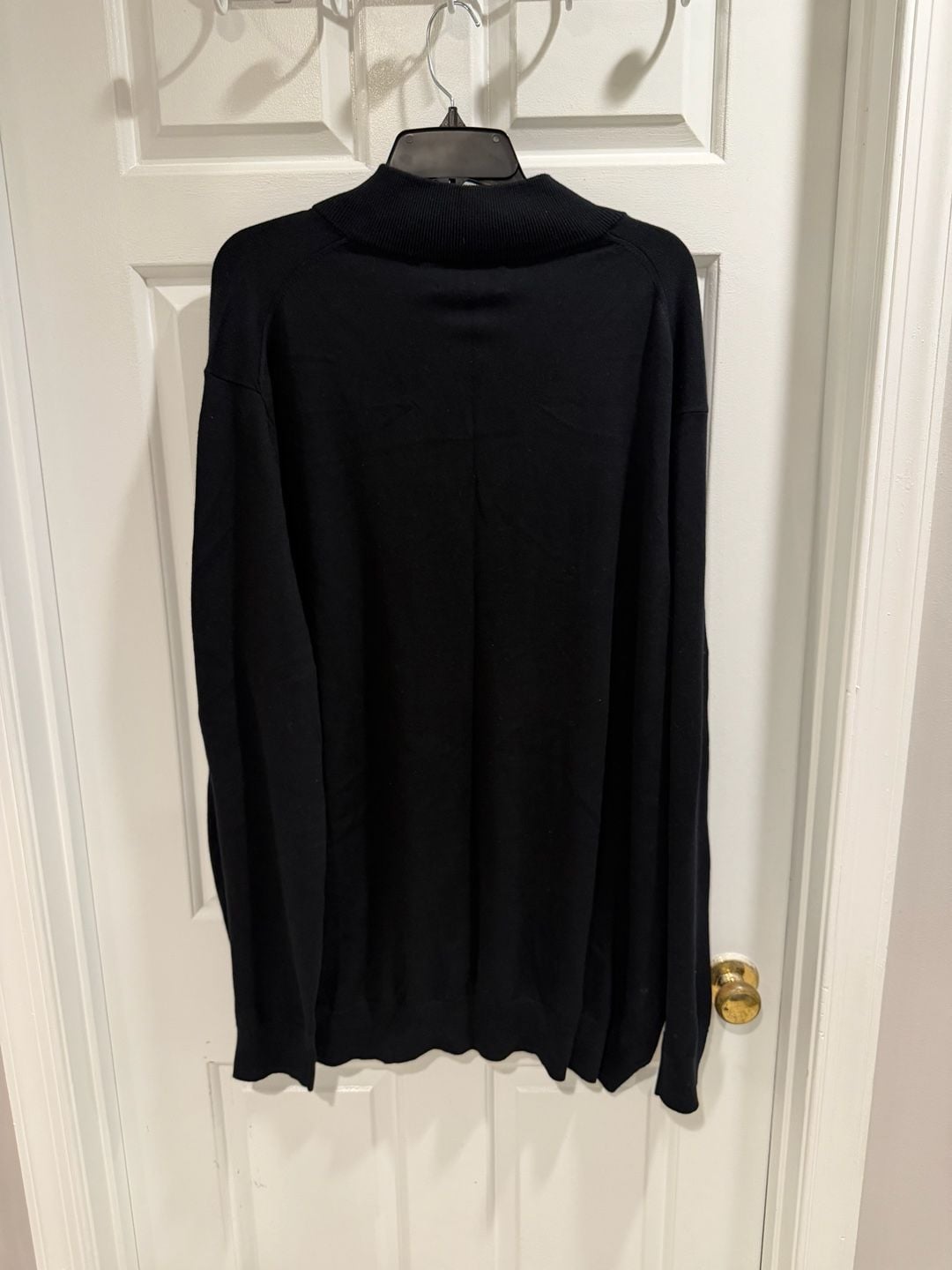 NWT Joseph Abboud Pima Sweater Sz XXL Black Quarter Zip $70 3