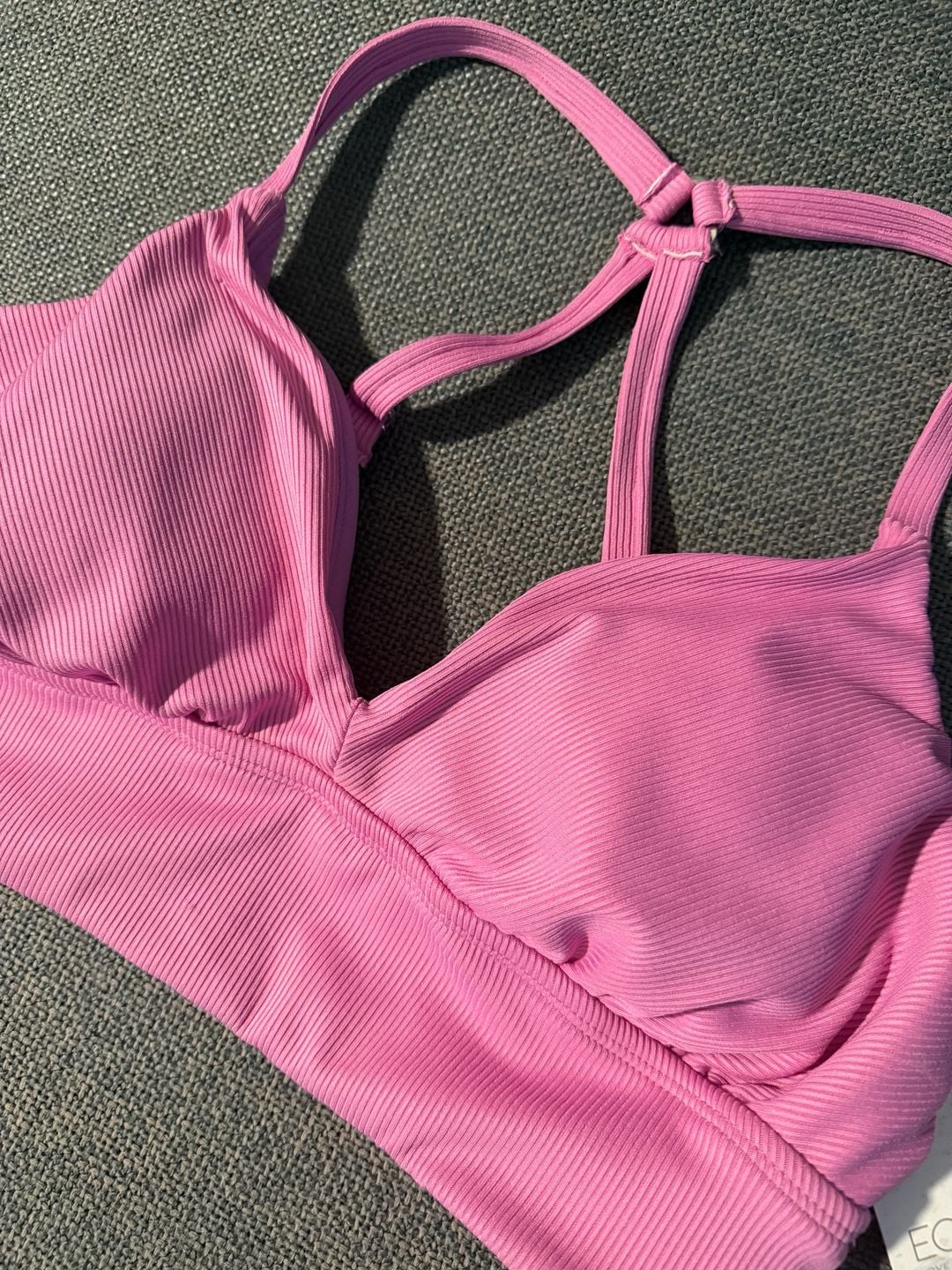 Eco Beach Ribbed Bralette Size M Violet Longline Balette Swim Top 4
