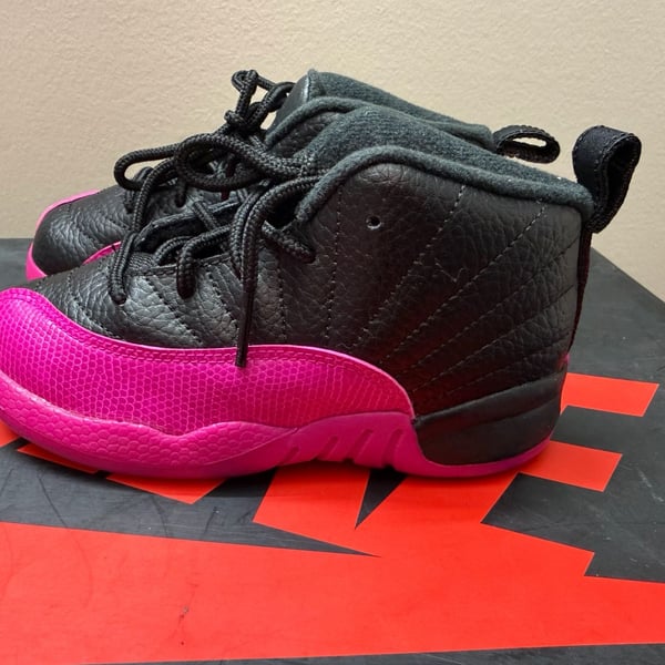 Jordan 12 Retro GP Black Deadly Pink 510816-026 Toddler Size 13C