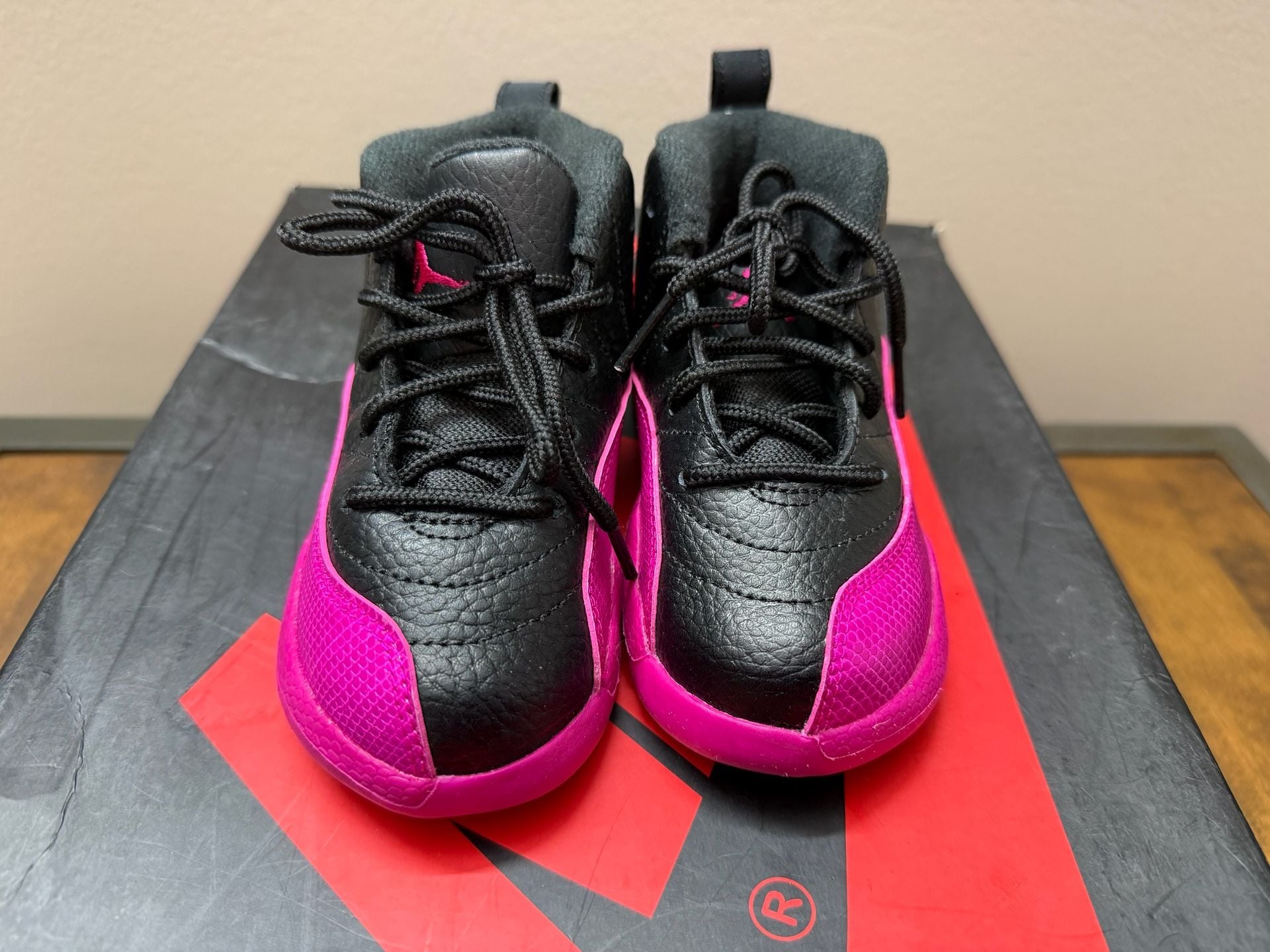 Jordan 12 Retro GP Black Deadly Pink 510816-026 Toddler Size 13C 3