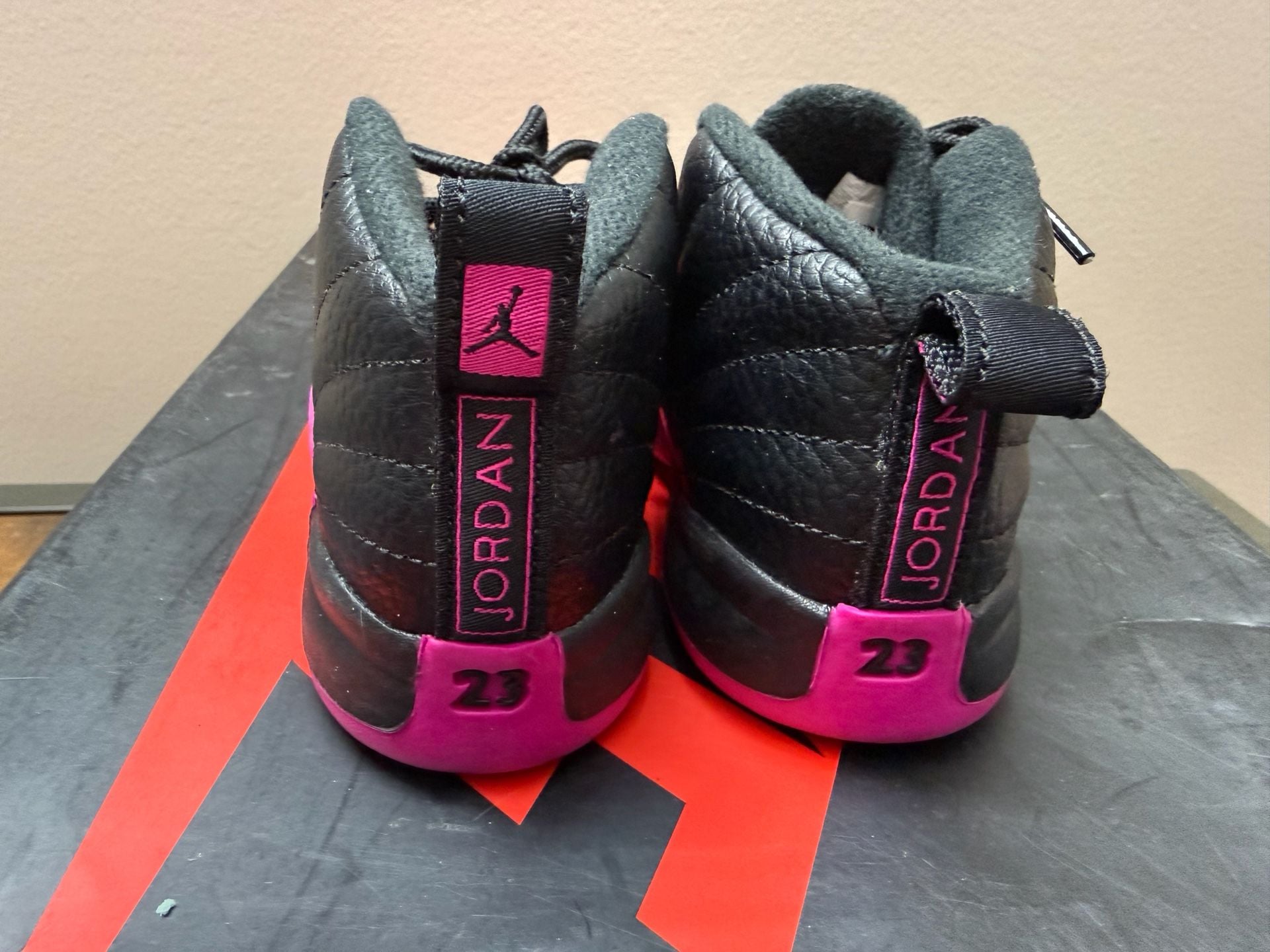 Jordan 12 Retro GP Black Deadly Pink 510816-026 Toddler Size 13C 5