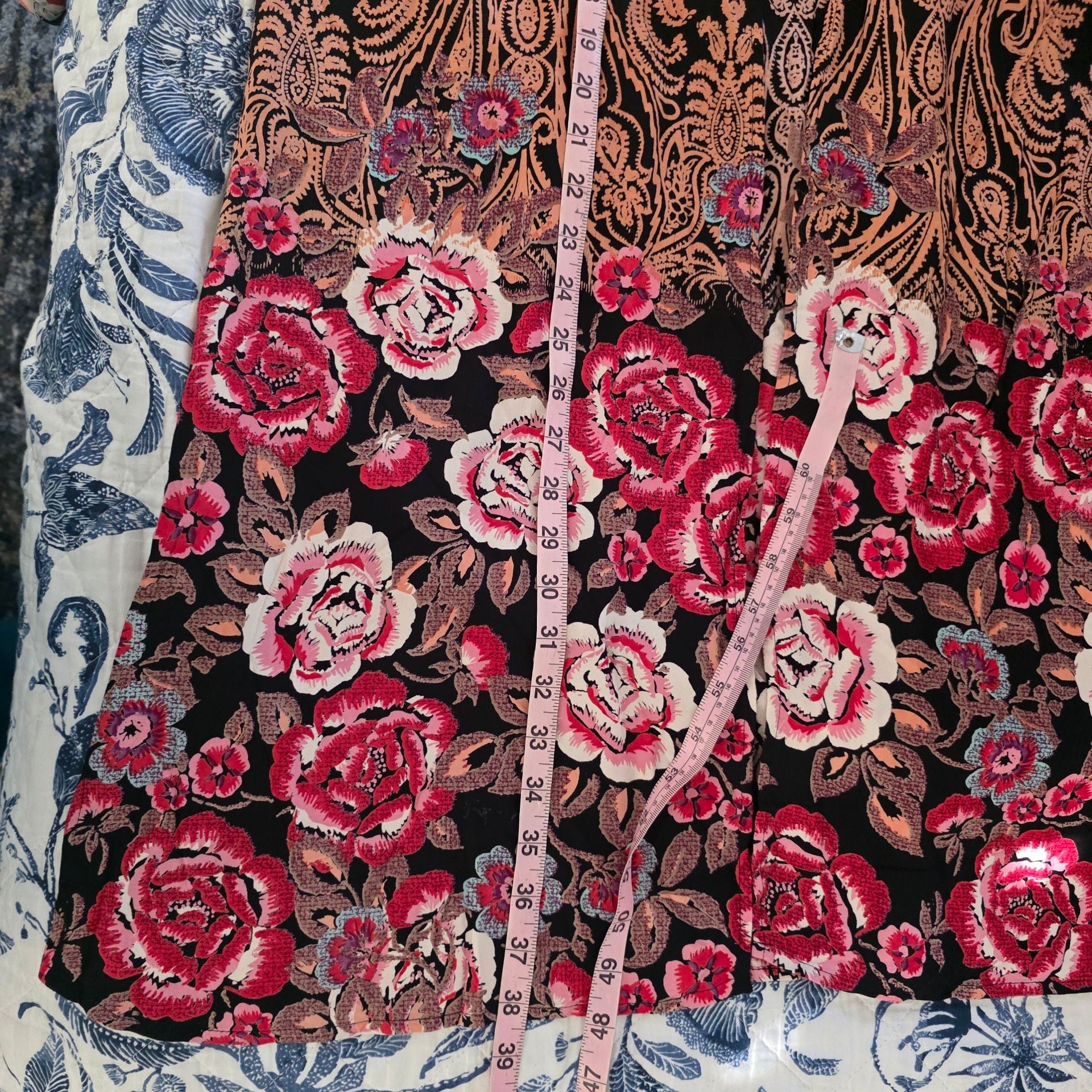 Angie Boho Paisley Floral 100% Rayon Duster Kimono Cardigan Size M 8