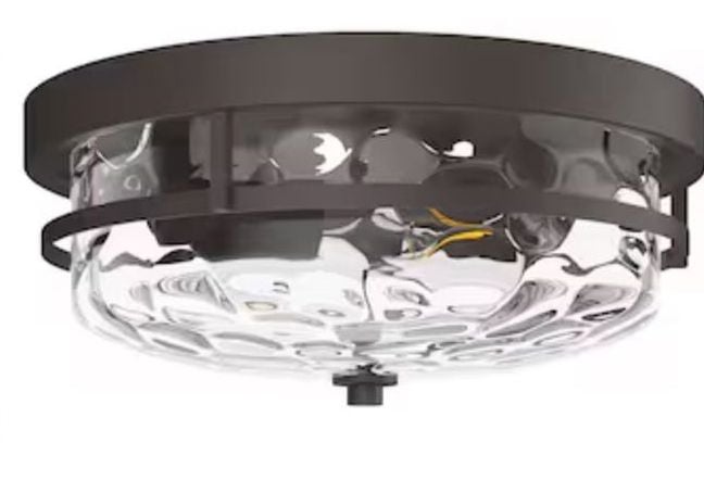 Aiwen 12.99-in Bronze Flush Mount Light 2