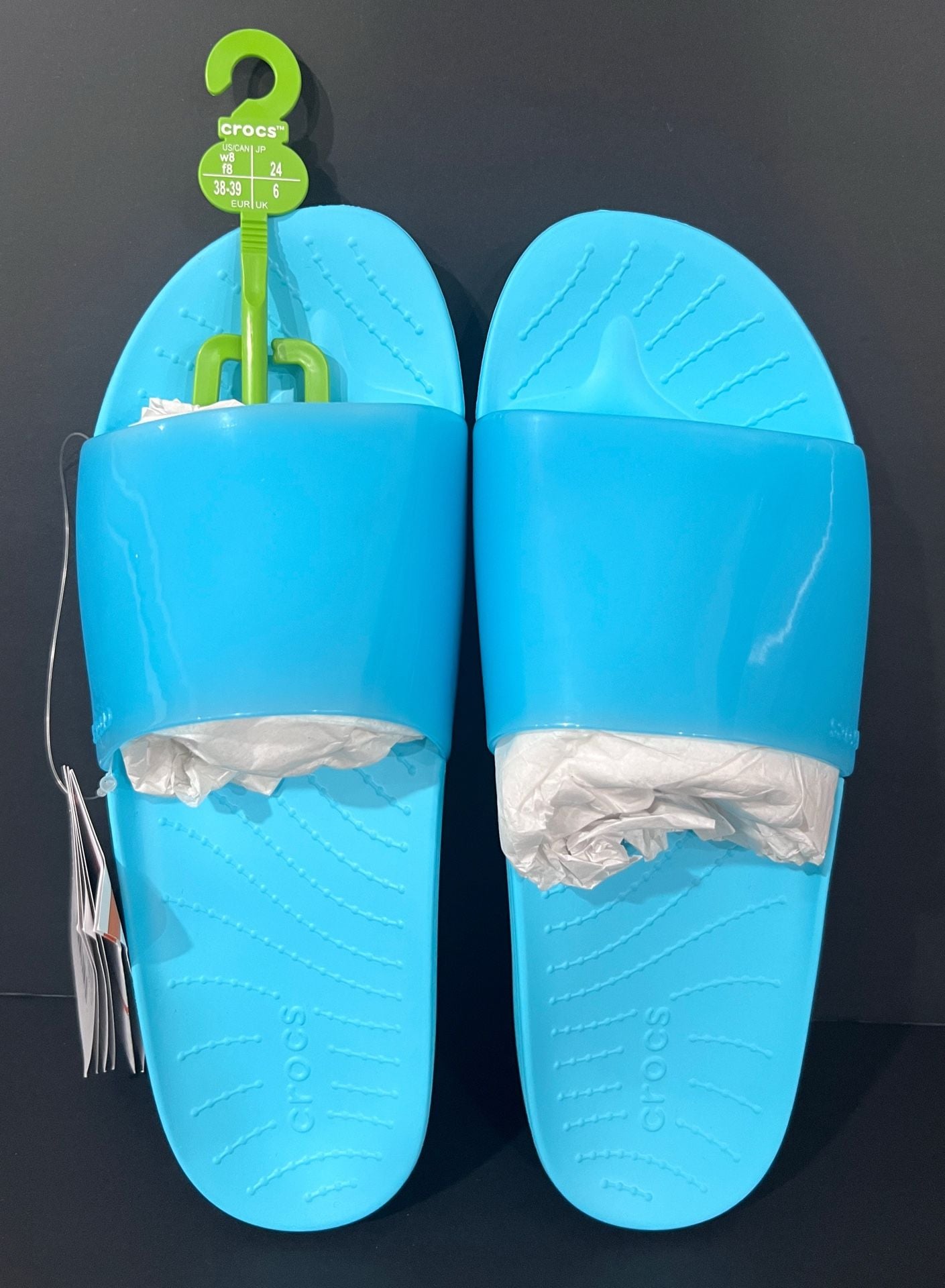 Crocs Splash Glossy Slide Size 8 Blue 2